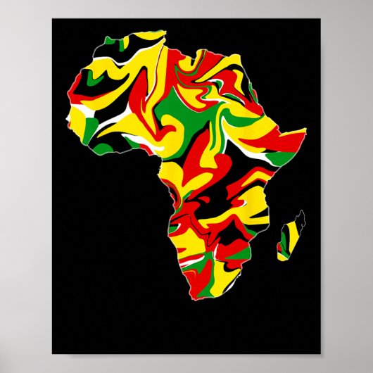 Africa Map Green Yellow Red Proud African Pride Ke Poster (Vorne)