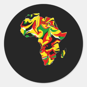 Africa Map Green Yellow Red Proud African Pride Ke Runder Aufkleber
