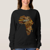 Africa Map Kente Cloth Black History Month Afro Af Sweatshirt (Vorderseite)