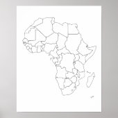 Africa Map Kontur Poster (Vorne)