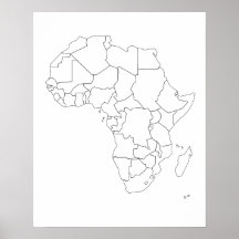 Africa Map Kontur Poster