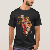 Africa Map Lion Head Face African Safari Wildlife T-Shirt (Vorderseite)