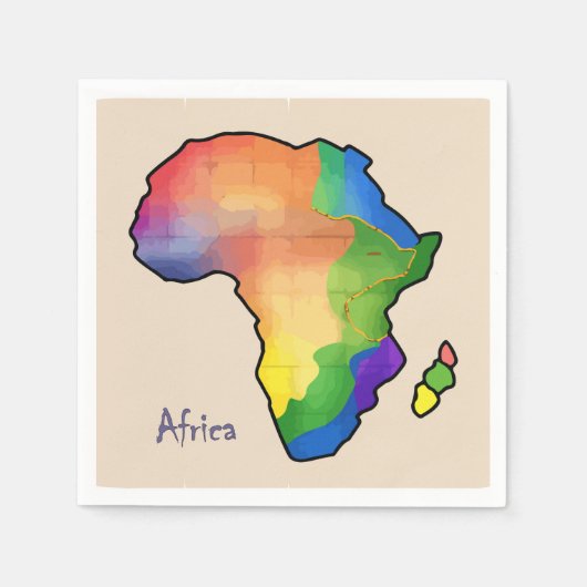 Africa Map Paper Napkin Serviette (Vorderseite)
