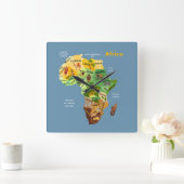 Africa Map Quadratische Wanduhr (Zuhause)
