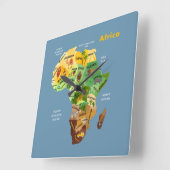 Africa Map Quadratische Wanduhr (Winkel)