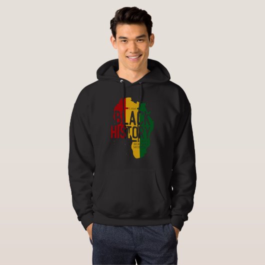 Africa Map Rastafari Style Quote BHM Hoodie (Vorne ganz)