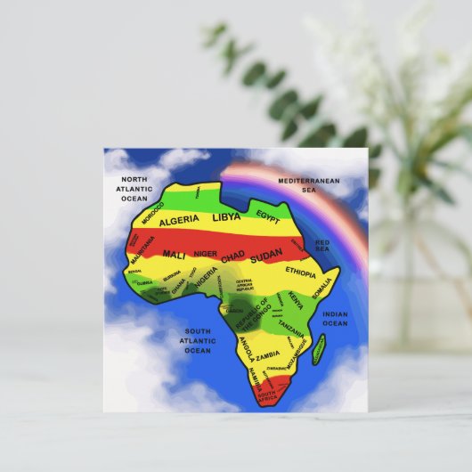 Africa Map Regenbogenkarte (Stehend Vorderseite)