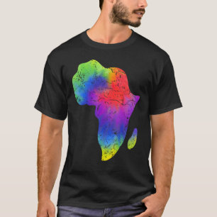 Africa Map Reggae Rasta Gefärbte Krawatte Black Af T-Shirt