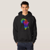 Africa Map Reggae Rasta Tie Dye Black African Amer Hoodie (Vorne ganz)