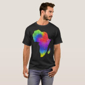 Africa Map Reggae Rasta Tie Dye Black African Amer T-Shirt (Vorne ganz)