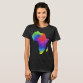 Africa Map Reggae Rasta Tie Dye Black African Amer T-Shirt (Vorne ganz)