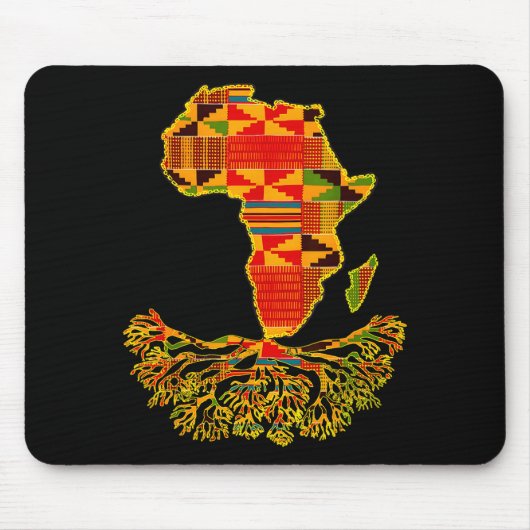 Africa Map Traditional Kente Cloth African Roots C Mousepad (Vorne)