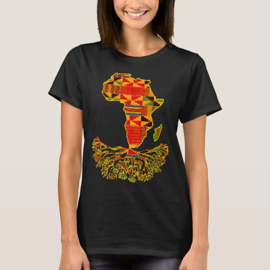 Africa Map Traditional Kente Cloth African Roots C T-Shirt (Vorderseite)