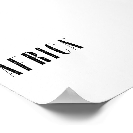 Africa - minimalistic typography poster (Ecke)