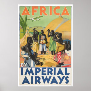 Africa Print Imperial Airways Reiseplakat Poster