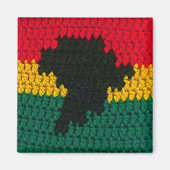 Africa Red Gold Green Black Map Crochet Print on Magnet (Vorne)