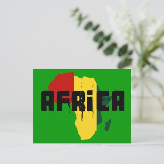 Africa Reggae Rasta Flag Africa Map Postkarte (Stehend Vorderseite)