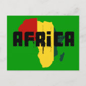 Africa Reggae Rasta Flag Africa Map Postkarte (Vorderseite)