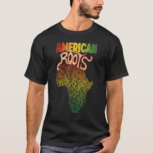Africa Roots With African Expat Pan Africa Map Bla T-Shirt (Vorderseite)
