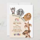 Africa Safari Baby Shower Einladung (Vorderseite)