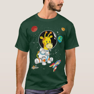 Africa Safari Giraffe Space Scientist Süße Tier T-Shirt