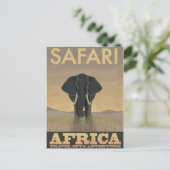 Africa Safari Vintage Reiseplakat Postkarte (Stehend Vorderseite)