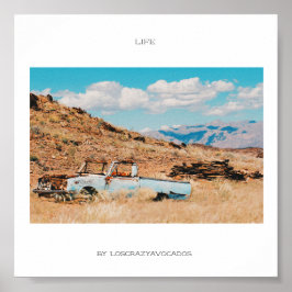 Africa Savannah Grass Car Mountains Life Poster