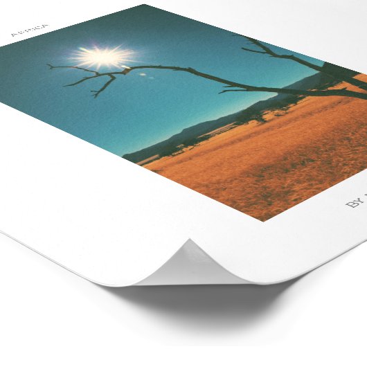 Africa Savannah Grass Tree View Panorama Poster (Ecke)