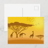 Africa Sunset Silhouette Postkarte (Vorne/Hinten)