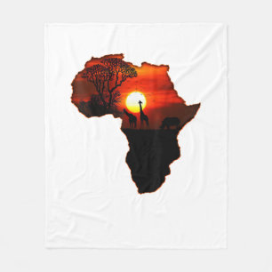 Africa T Shirt Map Africa T-Shirt South African Su Fleecedecke