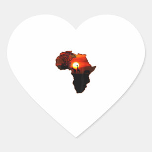 Africa T Shirt Map Africa T-Shirt South African Su Herz-Aufkleber