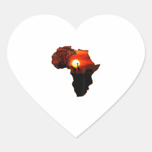 Africa T Shirt Map Africa T-Shirt South African Su Herz-Aufkleber