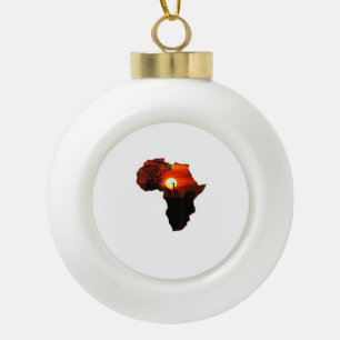 Africa T Shirt Map Africa T-Shirt South African Su Keramik Kugel-Ornament