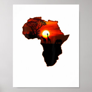 Africa T Shirt Map Africa T-Shirt South African Su Poster