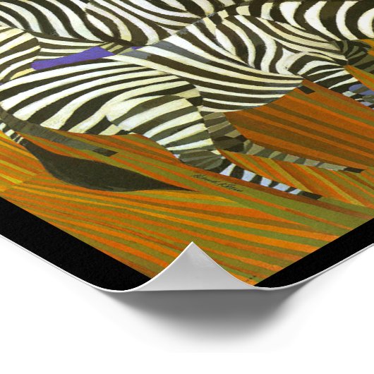 Africa Travel Posters Zebras Poster (Ecke)