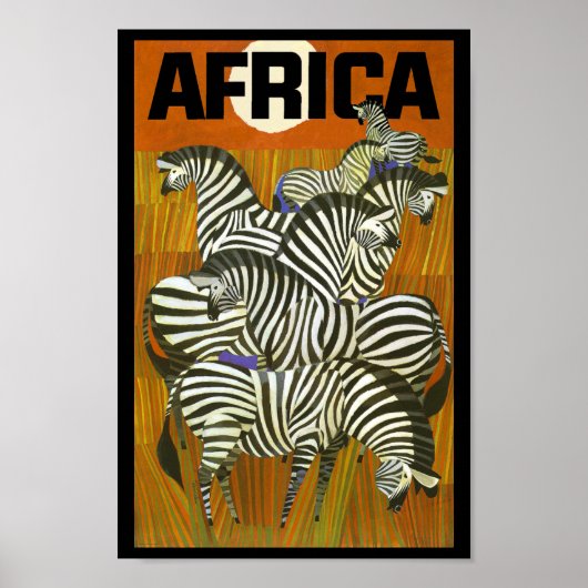 Africa Travel Posters Zebras Poster (Vorne)