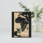 Africa Vintag Map Postcard Postkarte (Stehend Vorderseite)