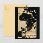 Africa Vintag Map Postcard Postkarte (Vorne/Hinten)