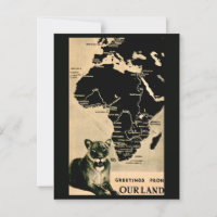 Africa Vintag Map Postcard