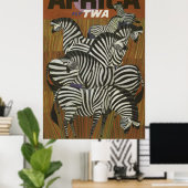 Africa Vintage Travel Poster Zebra Safari (Heimbüro)