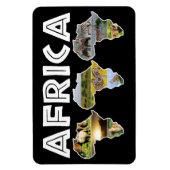 Africa Wildlife Continent Trio Collage Magnet (Vertikal)