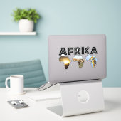 Africa Wildlife Continental Trio Black Text Aufkleber (Laptop auf Schreibtisch)