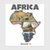 Africa Wildlife Continental Wildlife Collage Aufkleber (Blatt)