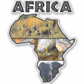 Africa Wildlife Continental Wildlife Collage Aufkleber (Vorderseite)