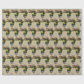Africa Wildlife Map Collage Geschenkpapier (Flach)