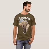 Africa Wildlife Map Elephant Family T-Shirt (Vorne ganz)