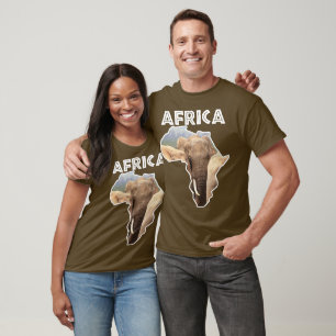 Africa Wildlife Map Elephant Family T-Shirt