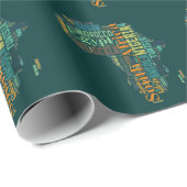 Africa Word Art Geschenkpapier (Rolleneckpunkt)