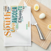 Africa Word Art Geschirrtuch (Viertel Falte)