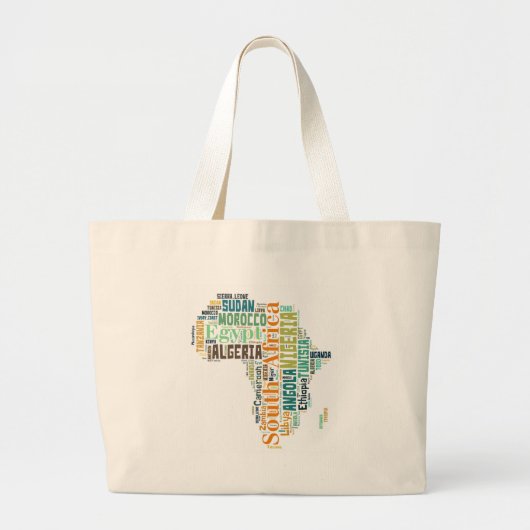 Africa Word Art Jumbo Stoffbeutel (Vorne)